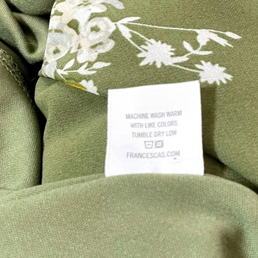 Miami Womens XS Olive Green Floral High Neck Cutout Sleeveless Dress Cottagecore